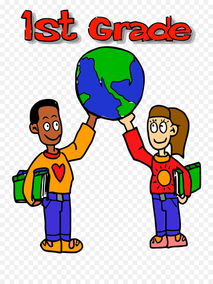 World Kids Carry Clipart Png - First Grade Cartoon,World Clipart Png