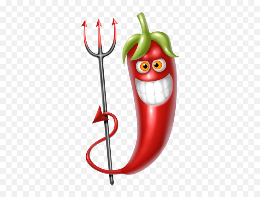 Pepper Character With Pitchfork - Draw A Chilli Pepper Png,Pitchfork Png