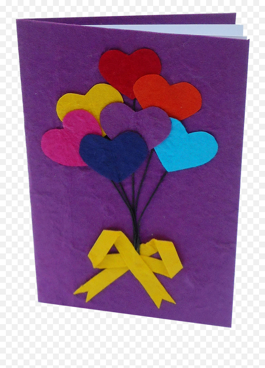 Ribbon And Heart Balloon Cards - Greeting Card Png,Heart Balloon Png