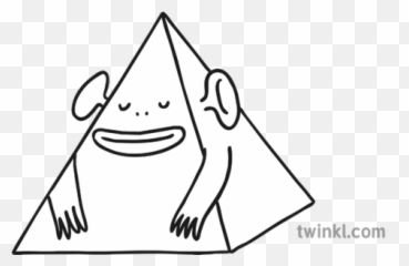 Pyramid Alien Black And White Illustration - Twinkl Dot Png,Pyramid Head Png