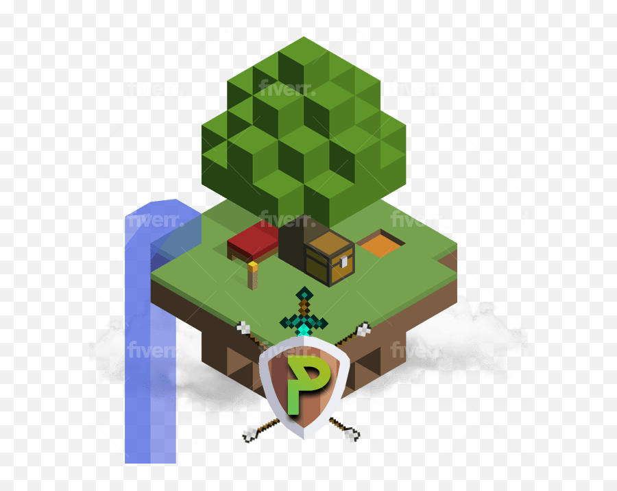 Create Minecraft Server Logo - Skyblock Island Transparent Png,Minecraft Server Logo Maker