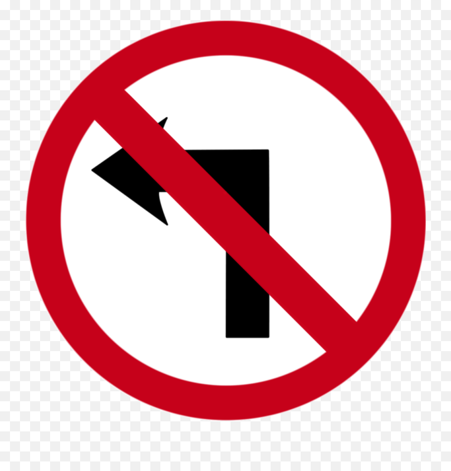 Regulatory Traffic Signs Ireland - Road Signs Ireland No Left Turn Png,Red Circle With Line With Transparent Background