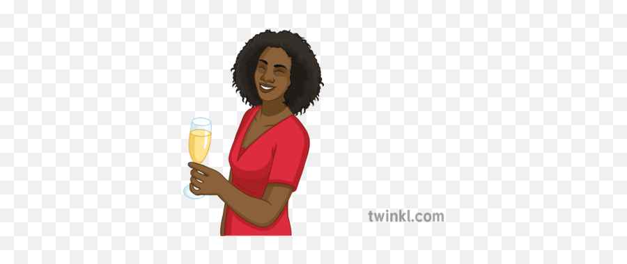 Woman With Champagne Glass French People Party Toast - Wine Glass Png,Champagne Toast Png