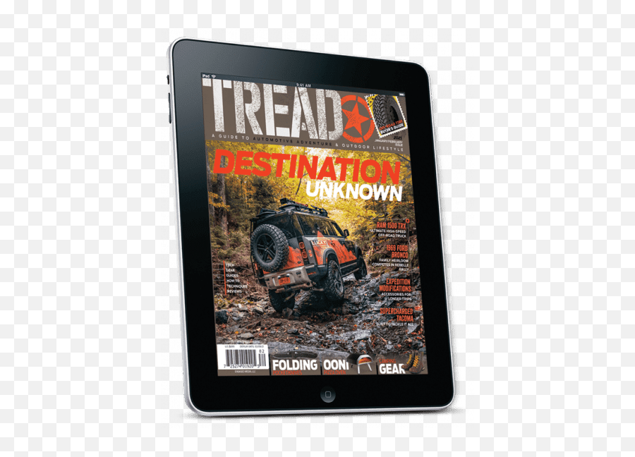 Tread Magazine Automotive Adventure And Outdoor Lifestyle - Display Device Png,Icon Fj43