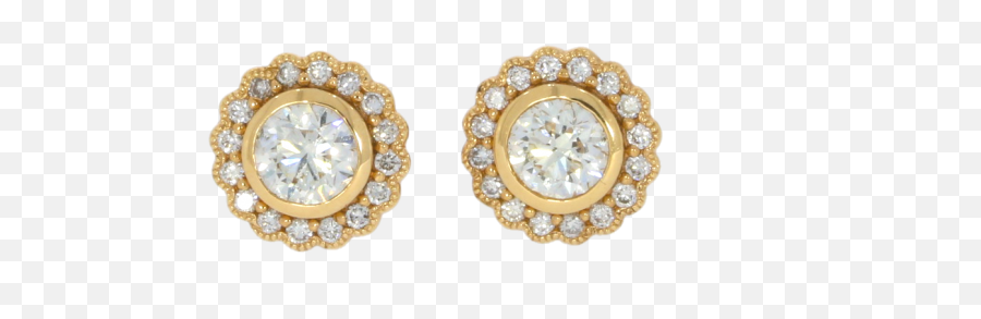 18ct Rose Gold Halo Cluster Diamond Earringsjewelrybespoke - Earrings Png,Diamond Earring Png