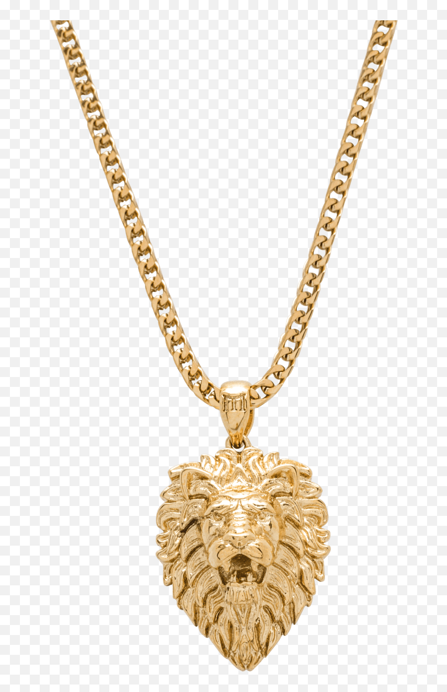 Lion Necklace - Gold Diamond Silver Chain Png,Gold Chain Png