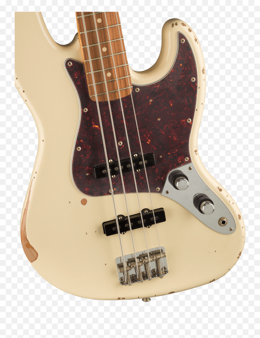 Fender 60th Anniversary Road Worn Jazz Bass Olympic White - 60th Anniversary Road Worn Jazz Bass Png,Vintage Icon V74 Fretless Bass