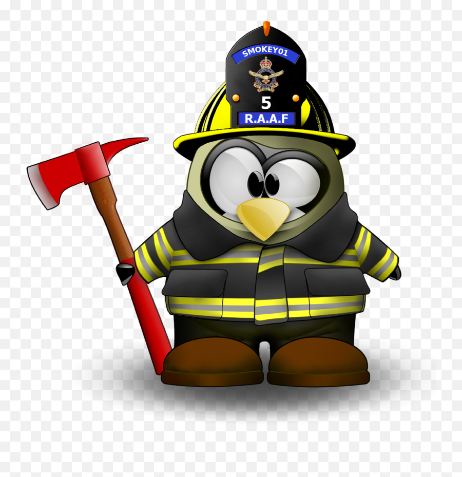 Download Free Tux Fireman Firefighter Racer Linux Penguin - Firefighter Penguin Png,Penguin Icon Png