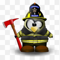 Download Free Tux Fireman Firefighter Racer Linux Penguin - png