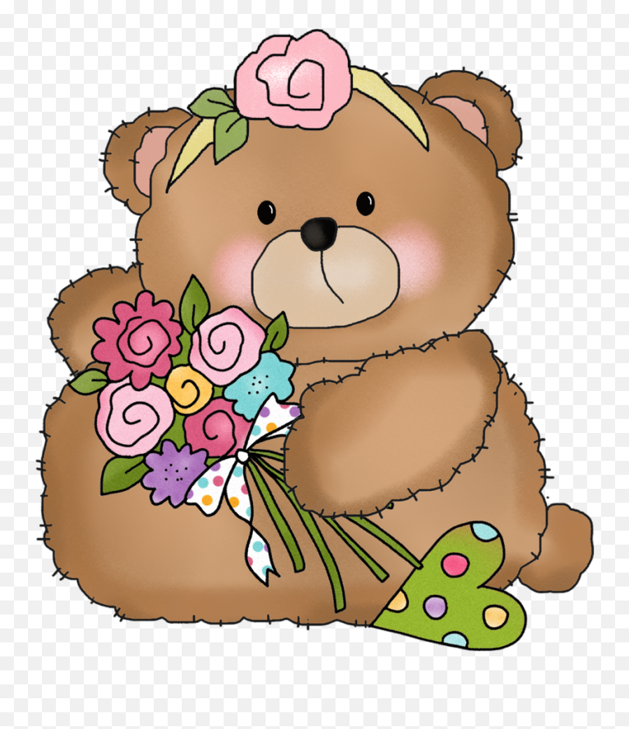 Kiss Clipart Teddy Bear - Happy Birthday Teddy Bear Cartoon Png,Teddy Bear Clipart Png