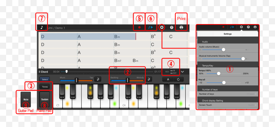 Chordana Viewer - Horizontal Png,Icon Ipad Midi Controller