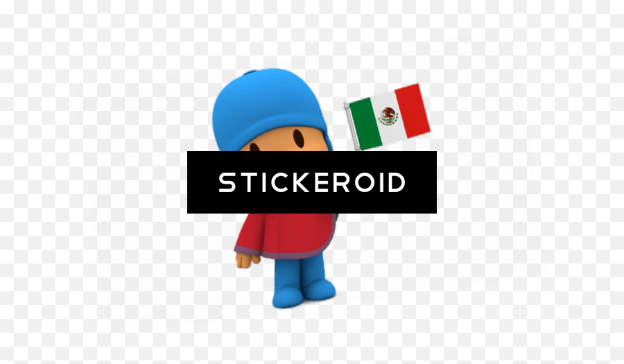 Download Pocoyo Holding Mexican Flag - Illustration Png Illustration,Mexican Flag Transparent