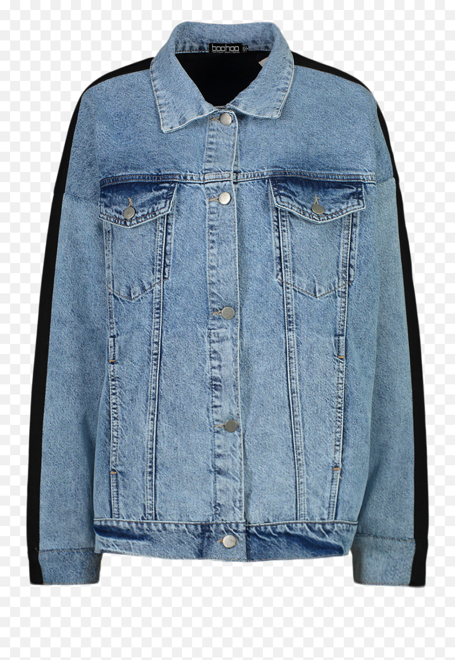 Colour Block Acid Wash Oversized Denim Jacket - Long Sleeve Png,Levis Icon Skirt