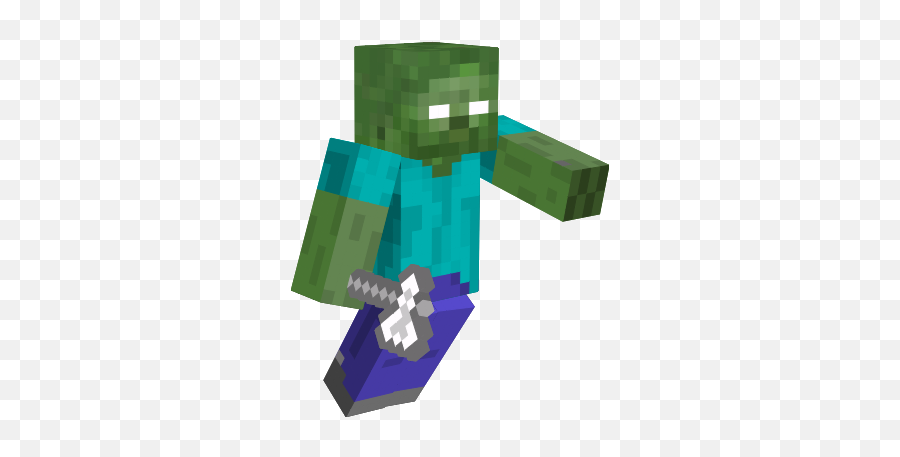 Board - Minecraft Zombie With Axe Png,Minecraft Stone Png