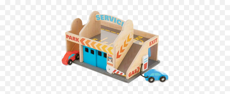 Wooden Toy Trucks Vehicles Kids Cars - Melissa Doug Service Station Parking Png,Toy Car Png