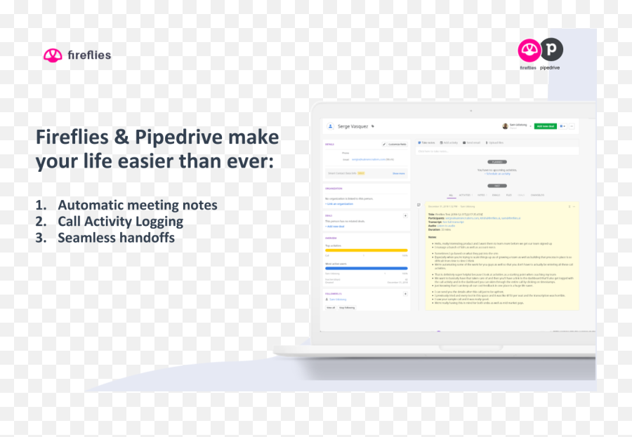 Firefliesai - Recording U0026 Transcription App Pipedrive Screenshot Png,Fireflies Png