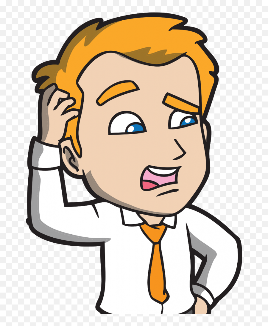 Cartoon Scratching Head Confused - Confused Man Scratching Head Png,Confused Png