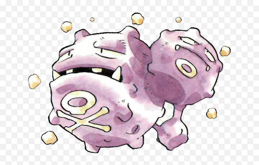 Download Hd Weezing Pokemon Red And Green Official Game Art - Pokemon Weezing Png Red,Pokemon Red Png