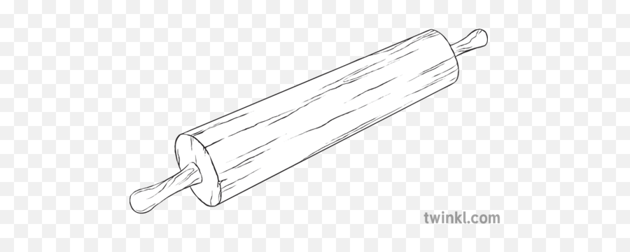 Rolling Pin Black And White Rgb Illustration - Twinkl Rolling Pin Sketch Png,Rolling Pin Png