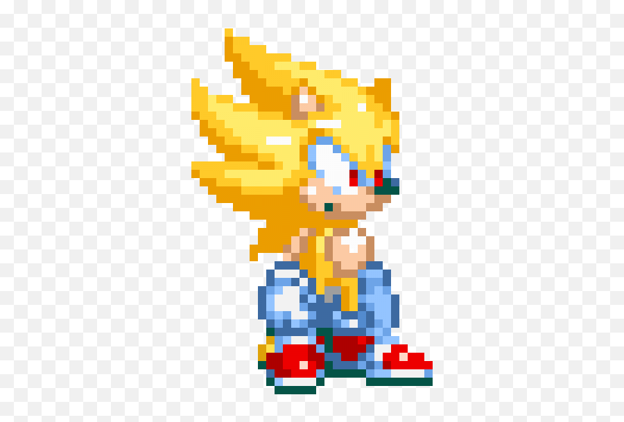 Gosha - Tvu0027s Likes Pixilart Chibi Super Sonic Pixel Png,Super Sonic ...