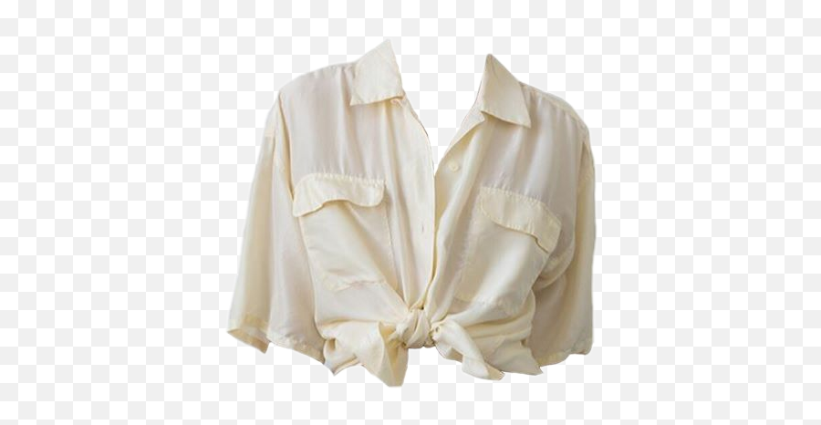 Vintage Pretty Buttonup Shirt White Sticker By Sam - Aesthetic Button Up Shirt Png,White Shirt Png