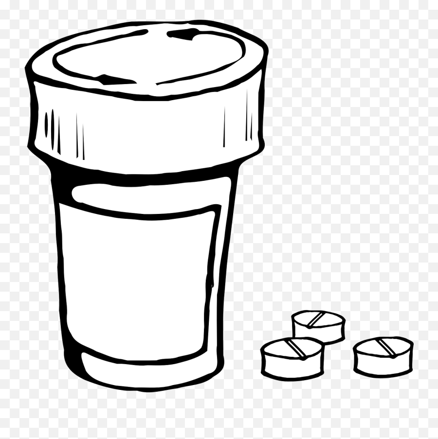 Bottle Pill Container - Drawing Of Pill Bottle Png,Pill Bottle Png