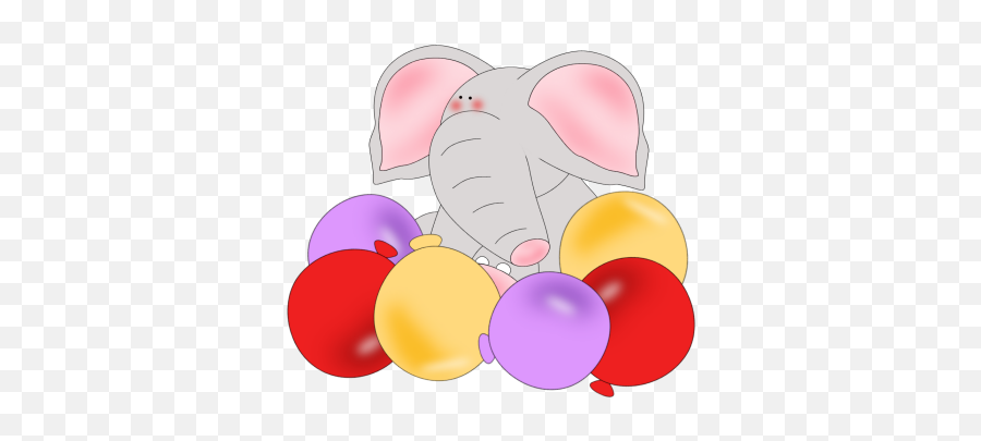 Elephant Birthday Balloons Clip Art - Elephant Birthday Birthday Png,Birthday Balloons Png