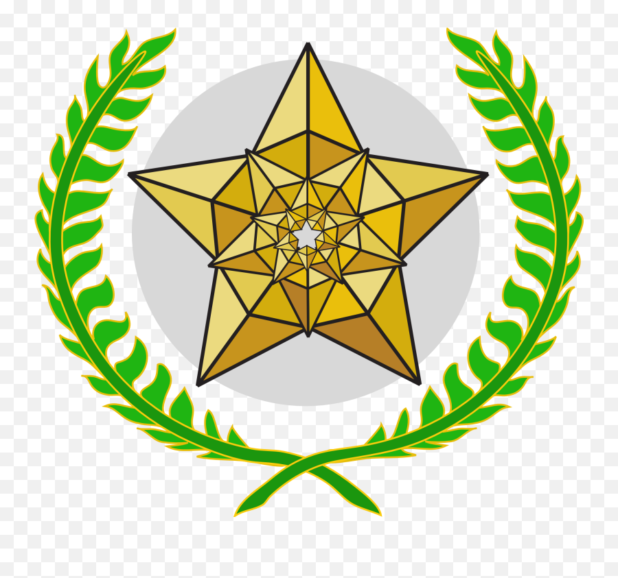 Golden Star In Laurel Wreath Award Symbol - 2nd Place Png,Laurel Wreath Transparent
