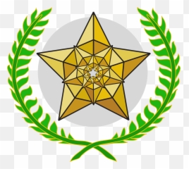 Golden Star In Laurel Wreath Award Symbol - 2nd Place Png