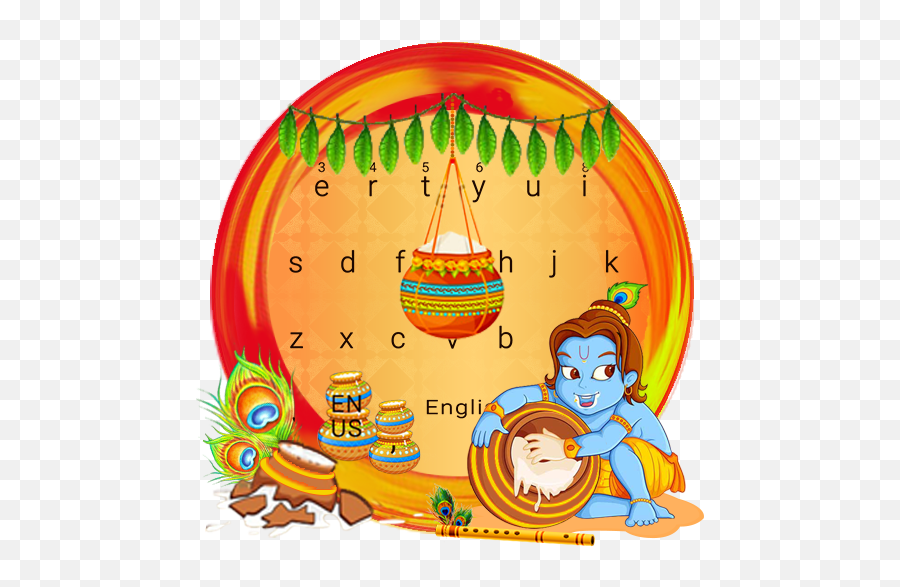 Krishna Janmashtami Keyboard Theme - Theme Janmashtami Png,Krishna Icon