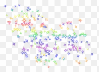Rainbow Stars Purple Yellow Red Green - Glitter Transparent Background png