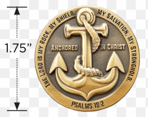 Anchored In Christ Antique Gold Plated Christian Challenge Coin - Jeremiah 2911 Coins png