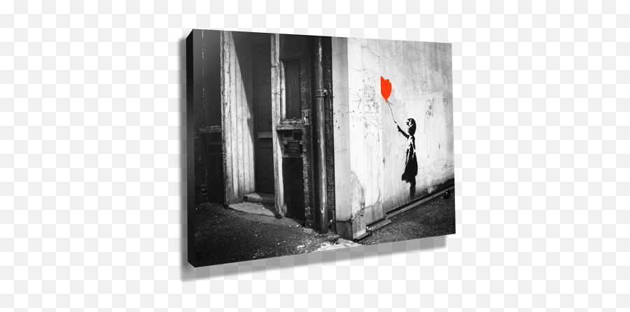 Download Hd Banksy Balloon Girl Canvas - Banksy Plakat Dziewczynka Z Balonikiem Png,Banksy Png