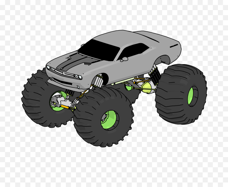 Truck Monster Car Clipart Png - Monster Truck,Dodge Challenger Png