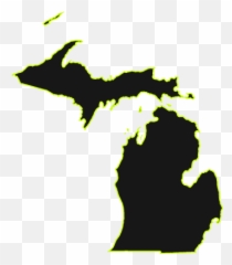Michigan Mitten State Outlines Vectors - State Of Michigan Clipart Png