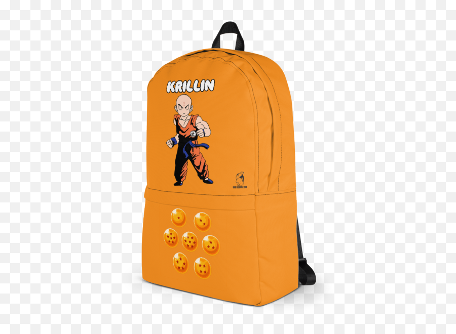 Krillin With Dragon Balls Backpack Solid Orange - Hello Pastel Rainbow Backpack Png,Dragon Balls Png