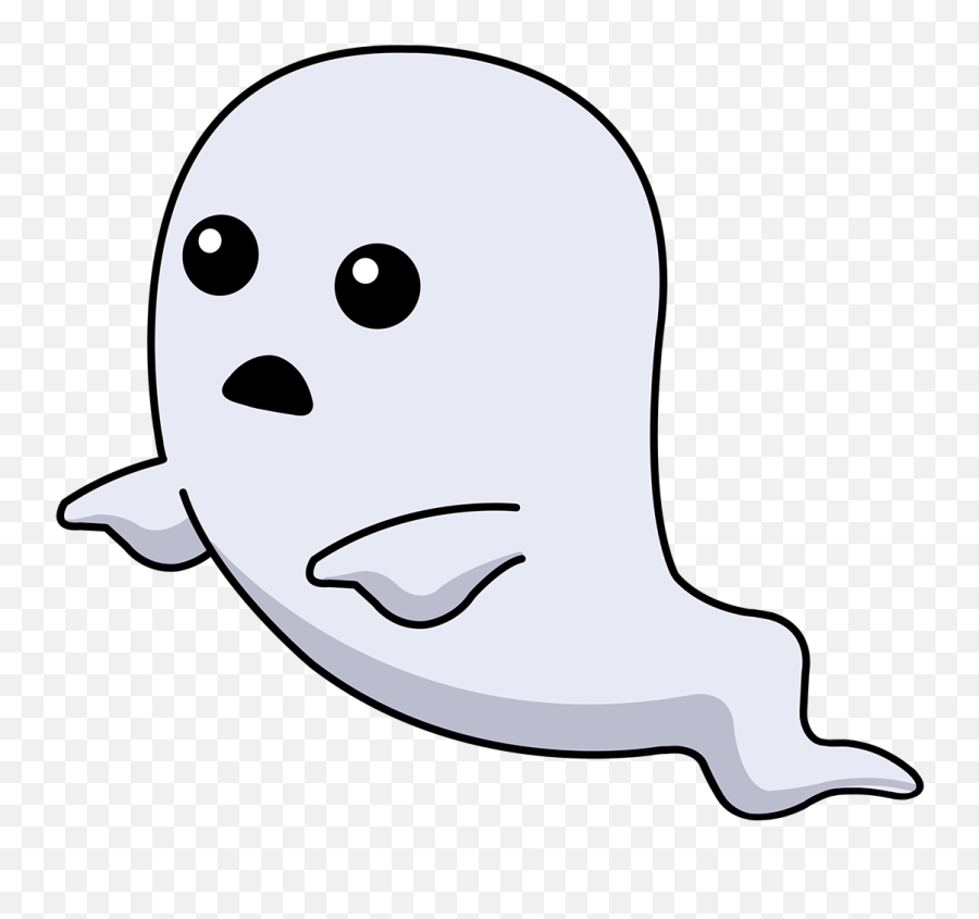 Simple Cartoon Ghost Png Transparent Background Free - Ghost Png,Sad Mouth Png