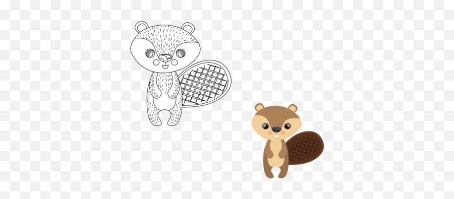 Kids Coloring Animal Vector Beaver - Dot Png,Beaver Transparent