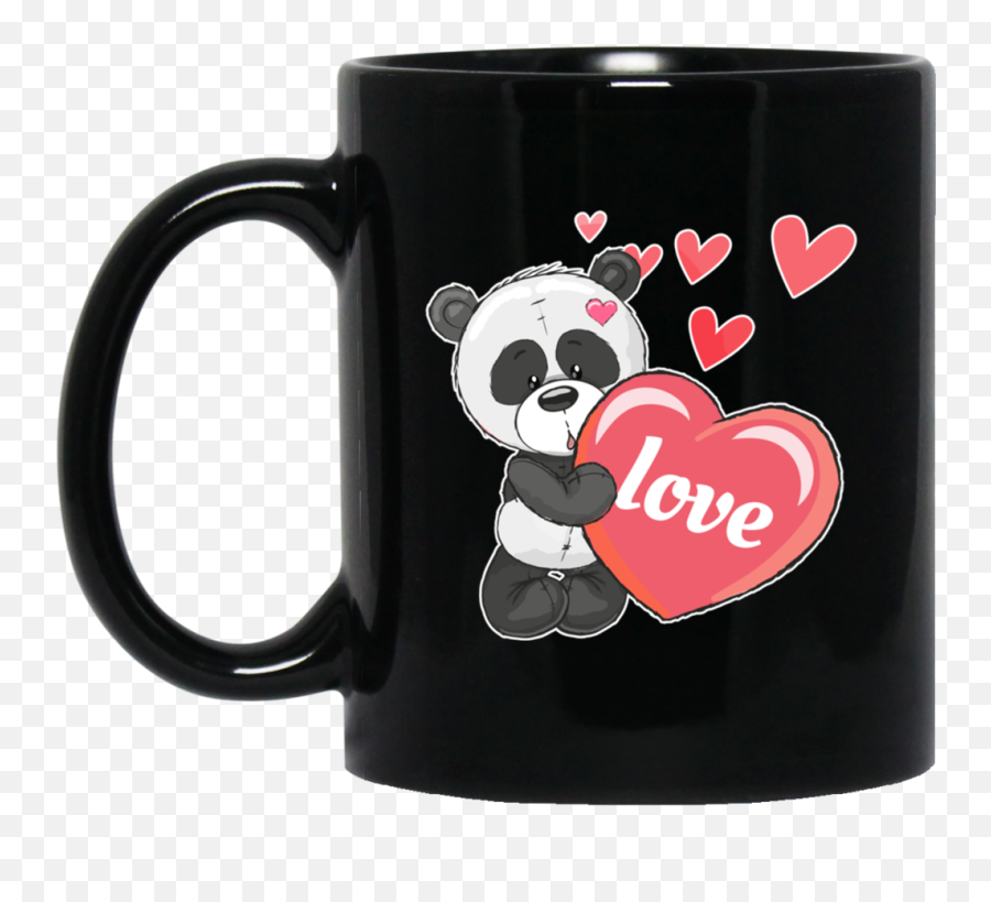Cute Kawaii Panda With A Big Heart Valentines Day Gift Mug - Valentines Day Mugs For Teachers Png,Kawaii Heart Png