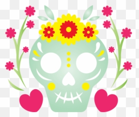 Day Of The Dead Floral Design Cut Flowers Petal For Día De - Pinturas Dia De Muertos Arte Png,Transparent Floral Pattern