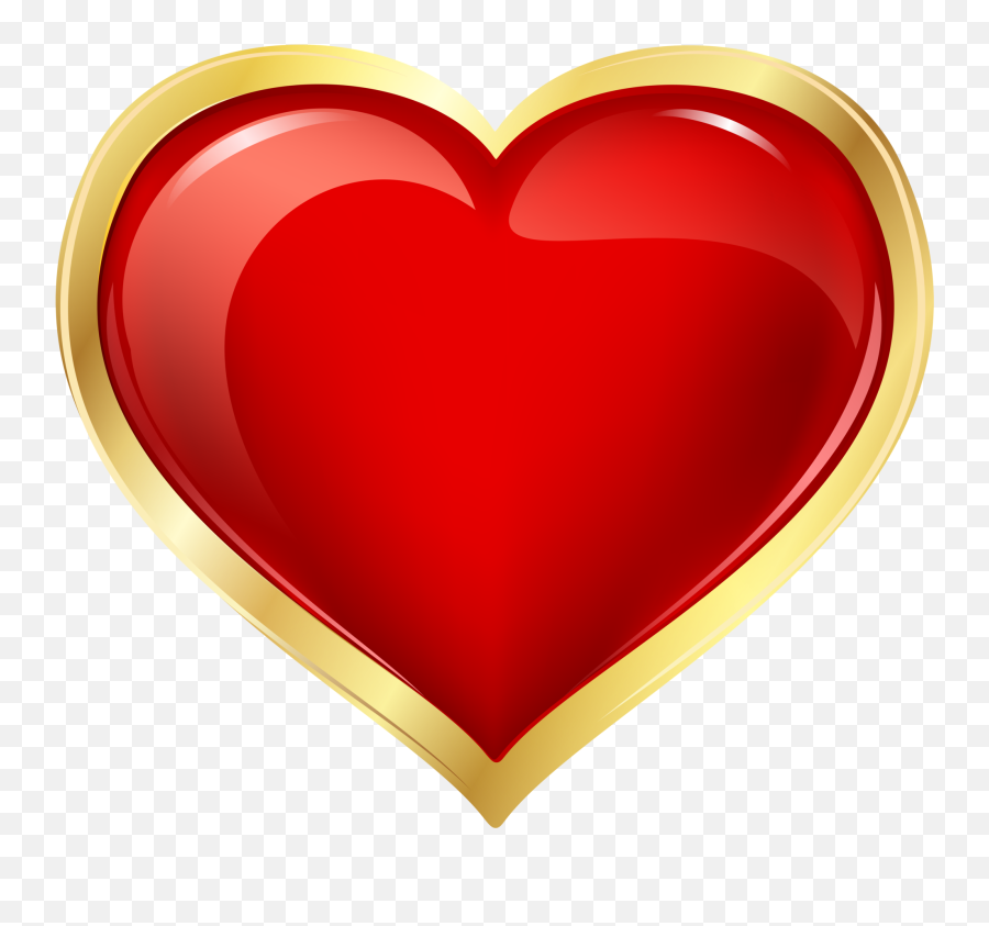 Red And Gold Heart Clip Art Image - Heart Png,Gold Heart Png
