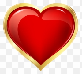 Red And Gold Heart Clip Art Image - png