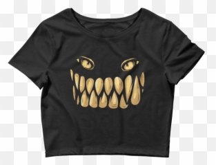 Womenu2019s Scary Monster Teeth And Eyes Crop Top - Short Sleeve png