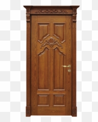 Download Wooden Door W4010 - PNG Image with No Solid