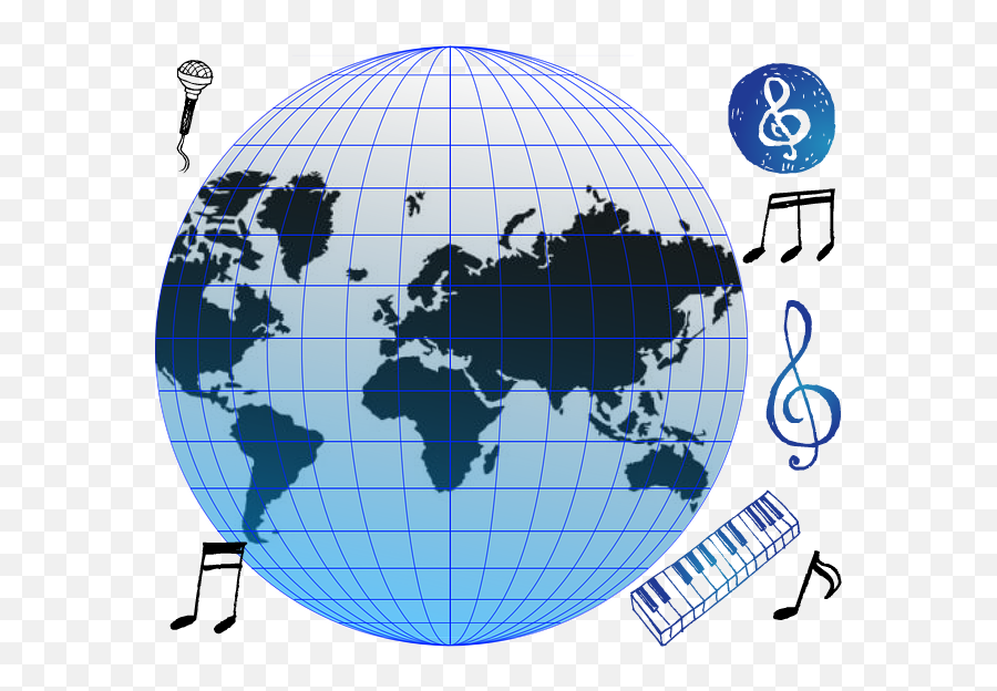Music Genres From Around The World - South America On World Map Png,Around The World Png