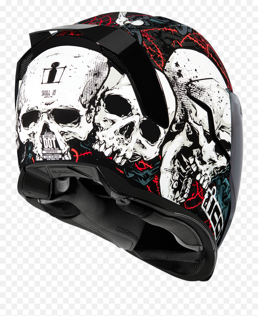 Icon Airflite Black Skull Unisex - Icon Airflite Skull 18 Png,Icon Skeleton Skull Motorcycle Helmet