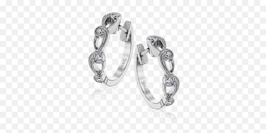 Te282 - Hoopearring18kwhitepng Where The Coast Gets Engaged,Diamond Earring Png