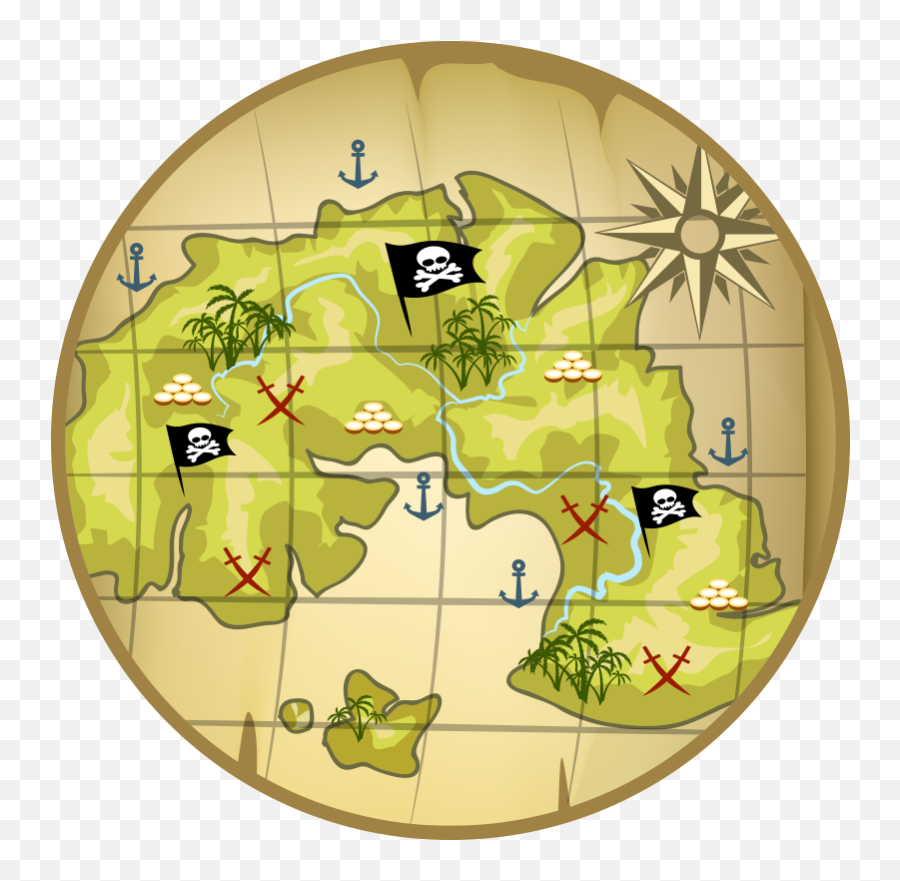 Pirate Treasure Map Kids Vinyl Carpet - Map Png,Pirate Map Icon