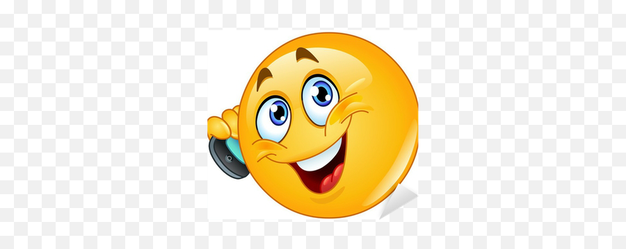 Sticker Emoticon With Cell Phone - Pixersus Call Emoji Png,Cute Call Icon