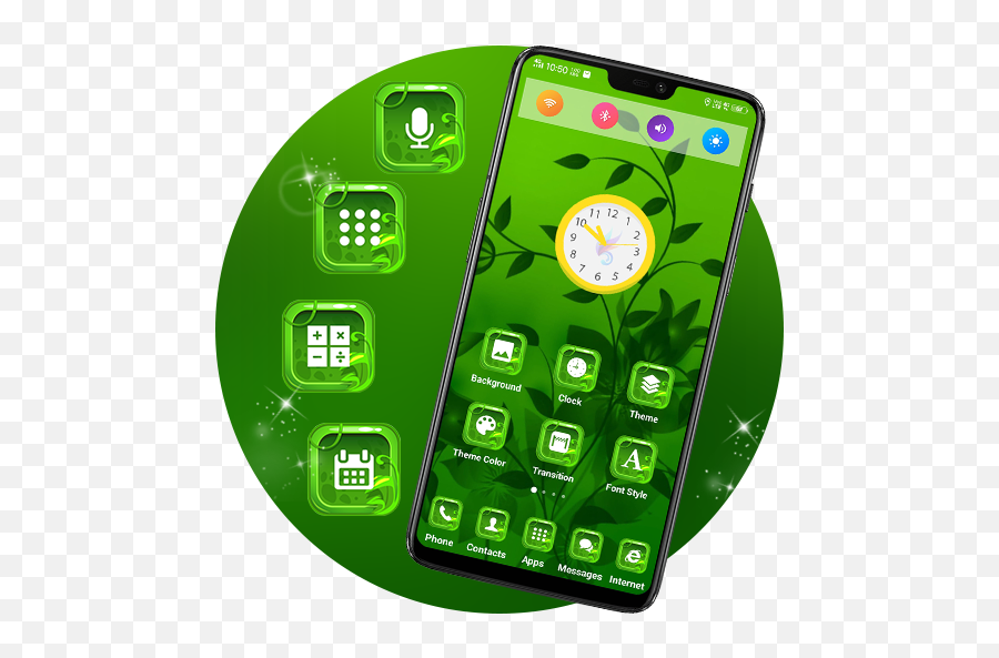 Green Leaf Launcher Apk 11 - Download Apk Latest Version Smartphone Png,How To Add App Drawer Icon